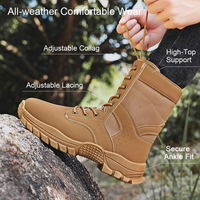 Bottes tactiques montantes respirantes et imperméables avec fermeture éclair latérale, semelle extérieure robuste antidérapante, durables, tout-terrain, pour la randonnée hivernale et le quotidien