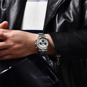 Corgeut Luxury 40mm <strong>seiko</strong> Vk63 Movement Chronograph Mens Stainless Steel watch Day Luminous Tona Hands Quartz Custom Logo Quartz - Product Image 6