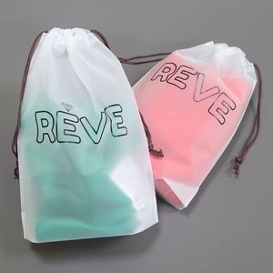 Sac à cordon en EVA givré avec logo personnalisé, pochette de rangement en plastique mat imperméable pour vêtements, chaussures, maillots de bain, emballage cadeau - Product Image 2