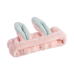 Shell Ridge Coral Fleece Hairband Polar Bear Koala Pink Rabbit Face Washing Skincare Headband Adult Casual Bath Headband - Product Image 2