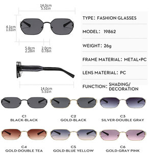 Gafas de Sol Cuadradas Negras Retro con Logotipo Personalizado para Hombre y Mujer, Gafas de Sol Rectangulares de Metal con Protección UV400 para Mujer - Product Image 6