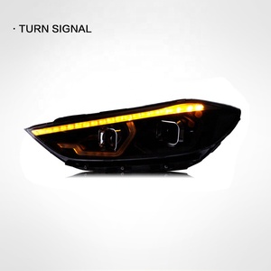 โคมไฟดัดแปลงอัพเกรดสำหรับ Elantra 2016-2019, ชุดประกอบไฟหน้า LED ไฟวิ่งกลางวันสัญญาณไฟเลี้ยวน้ำเลนส์สองเลนส์ซีนอน - Product Image 3
