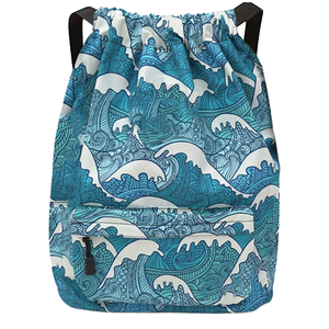 High Quality Customized Printed Waterproof <b>Drawstring</b> <b>Backpack</b> Bag Polyester Multipurpose Reusable Gift Bag Stylish Fashion - Product Image 1