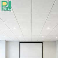 Plaques de plafond en laine minérale acoustique résistantes au feu pour bureaux, écoles, hôpitaux, absorption acoustique et isolation thermique