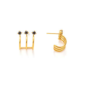 ต่างหูแฟชั่นแบบติดหู ชุบทอง PVD สแตนเลสสตีล 316L ทนทาน ดีไซน์มินิมอล - Product Image 1