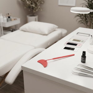 Espejo de Maquillaje Ovalado de Sobremesa de Acero Inoxidable Rojo con Aumento 3x para Extensiones de Pestañas, Herramienta de Belleza Personalizada de Una Sola Cara - Product Image 5