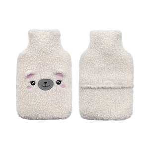 <span class=keywords><strong>Bouillotte</strong></span> durable en peluche blanche motif ours avec housse douce et masque pour les yeux – Ensemble pour la maison - Product Image 2