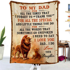 Manta Jacquard Personalizada con Foto del Mejor Papá del Mundo, Recuerdo Personalizado para Papá, Regalo con Diseño Impreso para el Día del Padre - Product Image 3