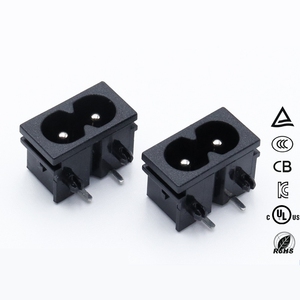 IEC 60320ซ็อกเก็ตแหล่งจ่ายไฟกระแสสลับ2-Pin แบบสแน็ปอินตัวเชื่อมต่อแผงยึดแบบสแน็ปแบบไม่มีโพลาไรซ์2.5A 250V ~ รูปที่8ชนิด - Product Image 2