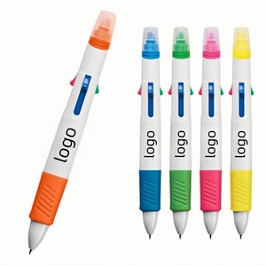 <span class=keywords><strong>Surligneur</strong></span> multifonction 4 couleurs en un, logo personnalisable, écriture double face, non toxique et écologique, pointe fine 1 mm - Product Image 1