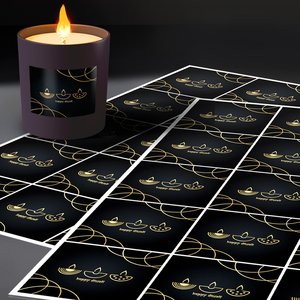 Autocollant en vinyle personnalisé, étiquette de bouteille en verre avec dorure or de luxe, imprimé des deux côtés, autocollant pour cosmétiques et parfums - Product Image 5