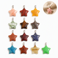 Pendentif étoile en pierre précieuse naturelle 25mm grosses perles de cristal de guérison pour la fabrication de bijoux Chakra Protection énergétique breloques en gros cadeau