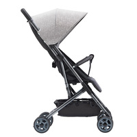 Carrinho de Bebê Portátil Leve para Viagem com Sistema de Dobragem com Um Clique, Alcofa de 34cm de Largura, Capota Ventilada e Rodas Giratórias 360° Grandes