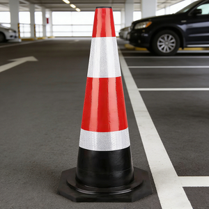 Cono de Tráfico Reflectante de PVC de Alta Visibilidad, Flexible, Anticolisión, Duradero, de 70 cm de Altura, con Anillo, Venta al Por Mayor de Fábrica - Product Image 3