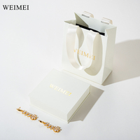WEIMEI colore personalizzato Eco nuovo Design libro forma di orecchino collana confezione regalo gioielli bianco scatole di carta con Logo