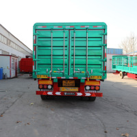 Nouvelle semi-remorque JINFENG 2/3/4 essieux 30-80 tonnes en acier pour le transport d'animaux, de bétail et de canne à sucre, avec barrière rabattable, pneus 12R22.5, usage intensif