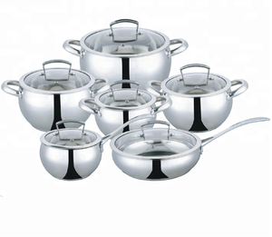 Venta al por mayor <span class=keywords><strong>Apple</strong></span> Shape Kitchen Ware Cooking Pot Set 8PCs Recubrimiento de acero inoxidable Juegos de utensilios de cocina con sartén y olla de leche - Product Image 3