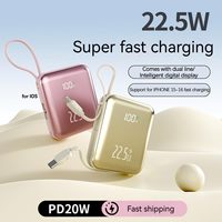 Batterie externe 3C ultra-mince à affichage numérique LED personnalisable, haute capacité 20000 mAh, câble inclus, charge rapide 20W