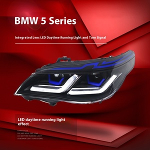 Phares avant à LED avec clignotants DRL et sourcils bleus modifiés pour BMW Série 5 E60 Thunder Edition 03-10, 12V - Product Image 3