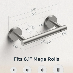 Porte-rouleau de papier toilette mural pivotant à double poteau en acier inoxydable antirouille pour salle de bain - Product Image 6