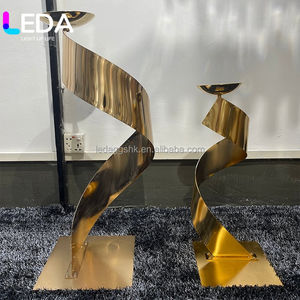 LEDA <b>Gold</b> Flower Winding Road Centerpiece Metal Party Flower Twisted Holder Tall Wedding <b>Decoration</b> Flower Stand - Product Image 3