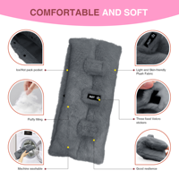 Almohadilla de Hombro para Cinturón de Seguridad de Felpa Suave, Ajuste Universal, Terciopelo Gris, Accesorio Interior para Automóvil, Soporte Cómodo para Conducir