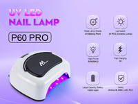 Lampe de séchage pour ongles CM.NAIL CM-P60PRO avec écran LCD, portable, pour usage domestique ou en salon, lampe UV LED 80W 405nm/365nm, logo personnalisé ABS