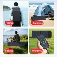 EYUN Panneau Solaire Portable Pliable 50W ETFE, Efficacité 23%, Taille Cellule 125mmx125mm, 420x900mm, pour Camping/Extérieur Mobile