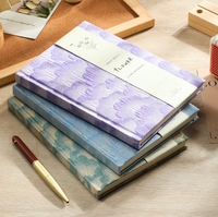 Carnet A5 à couverture rigide vintage motif nuage pour étudiants, prise de notes, journal artistique, journal recouvert de tissu, petit carnet