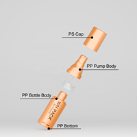Emballage cosmétique PCR durable, couleur brillante électro-plaquée, flacon pompe sans air en PP vide de 15, 30, 50 ml pour crème pour le visage et lotion