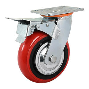 Schwerlast-Polypropylen-Lenkrolle Pulverbeschichtet Industrielle Transportrollen Breite 50mm Vollständig Verriegelbare Bremse Feststehend - Product Image 6