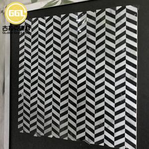 <span class=keywords><strong>Parquet</strong></span> et <span class=keywords><strong>carrelage</strong></span> mural en marbre noir et blanc mélangé <span class=keywords><strong>Chevron</strong></span> Zebra, épaisseur 10 mm, moderne, pour salle de bain et hôtel - Product Image 3