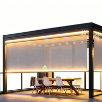 Persianas Verticales Motorizadas para Exteriores, Sistema de Sombreado Exterior Impermeable y Resistente al Viento para Patio, Pérgola, Balcón