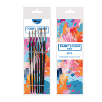 6 pinceaux de peinture à l'aquarelle en nylon écologique, forme ronde, manche en bois, vente en gros 2/4/6/8/10/12