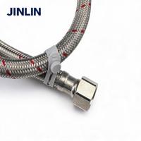 Tuyau tressé flexible JINLIN en acier inoxydable 304 de 1/2 pouce, anti-fuite et résistant aux éclats, pour salle de bain, toilettes et chauffe-eau