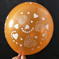 Ballons en latex de 12 pouces de couleur violet foncé avec impression de double cœur d'amour