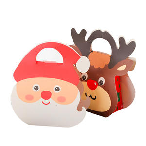 Fournisseur d'or Boîte cadeau de Noël personnalisée <span class=keywords><strong>Panier</strong></span> en papier en matériaux recyclés avec ruban pour bonbons gelée avec logo sur le thème de la veille - Product Image 1