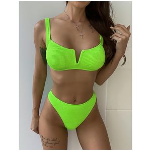 Bikini Sexy con Tirantes en V y Aros, Traje de Baño de Tela Especial para el Verano 2022, Traje de Baño para Mujer, Conjunto de Bikini Push-up, Traje de Baño Brasileño para Playa - Product Image 3