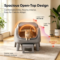 AutoScooper 12 Lite Kotak Pasir Kucing Otomatis Pintar Plastik Kapasitas Besar Desain Terbuka Dua Mode Sensor Anti-Jepit