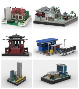 Recién lanzado personalizado Street View juegos de bloques de construcción arquitectura china 3D DIY ABS plástico juguete educativo figuras de <span class=keywords><strong>ladrillo</strong></span> - Product Image 2