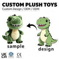 Boneka Dinosaurus Desain Khusus, Mainan Hewan Isi Lembut yang Menggemaskan untuk Hadiah Bisnis Promosi