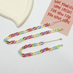 Wholesale Candy Color Matte Plastic Acrylic <strong>Chain</strong> Choker <strong>for</strong> <strong>Dog</strong> Cat <strong>Collars</strong> - Product Image 3