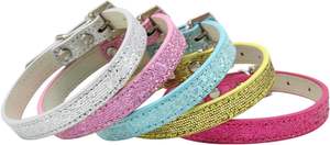 Collar de perro de lujo, <span class=keywords><strong>cinta</strong></span> de hebilla de diamantes de imitación de cuero de gamuza de <span class=keywords><strong>terciopelo</strong></span> brillante a la moda para Collar de perro de PU sólido - Product Image 2