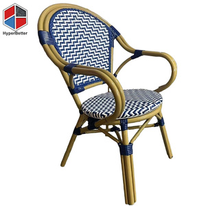 Chaise de terrasse <span class=keywords><strong>Paris</strong></span> bleu marine Chaise de terrasse en rotin bleu Chaise de terrasse extérieure - Product Image 1
