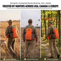 Gilet de chasse haute visibilité GAF pour adultes, orange fluo, avec porte-bouteille d'eau, pour la chasse au faisan et aux oiseaux en montagne