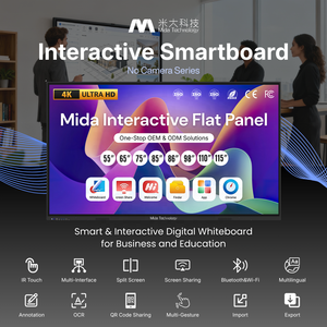 ราคาโรงงาน MIDA กระดานไวท์บอร์ดดิจิทัลแบบสัมผัสหน้าจอ 4K ขนาด 98 นิ้ว ระบบ Android/OPS สมาร์ทบอร์ด ไวท์บอร์ดแบบอินเทอร์แอคทีฟ สำหรับโรงเรียนและสำนักงาน - Product Image 3
