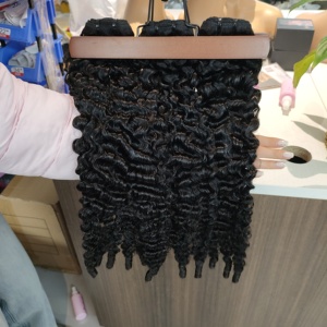 Ciocche di Capelli Vietnamiti Ondulati Profondi a Prezzo Conveniente, Doppio Filamento, 100% Capelli Umani Vergini Grezzi, <span class=keywords><strong>Prodotti</strong></span> per Capelli - Product Image 1