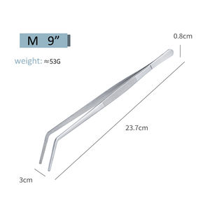 Pinset memasak dapur baja tahan karat penjepit ujung melengkung bergigi medis untuk persiapan koki dan makanan - Product Image 3