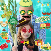 PZ314 Happy Sukkot Photo Booth Props Sukkot Photo Props pour Sukkot Party Decorations Supplies