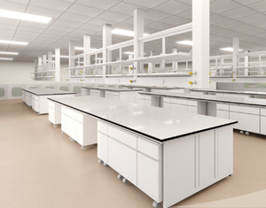 Meja Lab komersial meja kerja dan sudut, bangku lab gigi stasiun kerja kimia dapat digerakkan lemari lab - Product Image 1